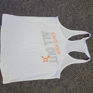 Orangetheory White Tank Top with Orange and Gray Accents